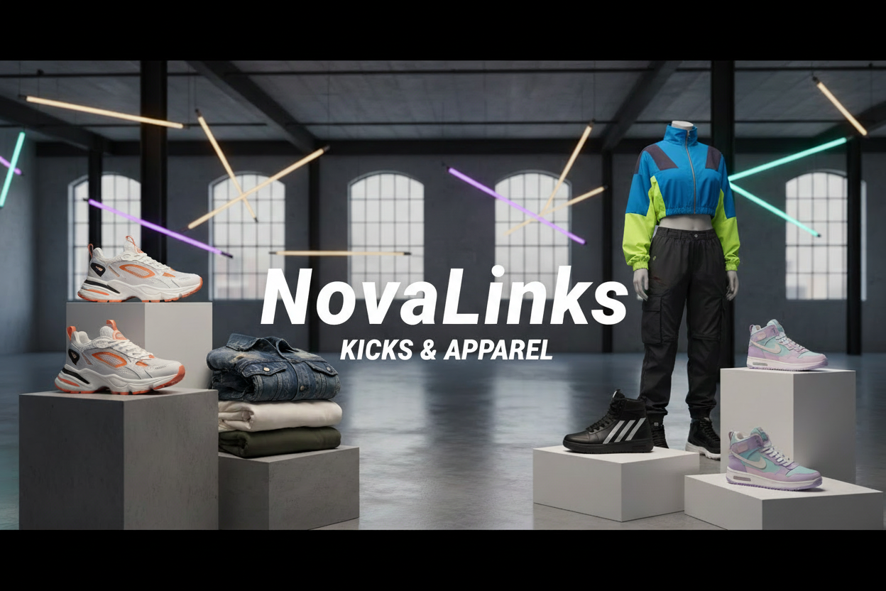 NovaLinks hero banner for clothing and sneakers store